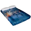 Frost Winter Morning Snow Season White Holiday Fitted Sheet (Queen Size) View2