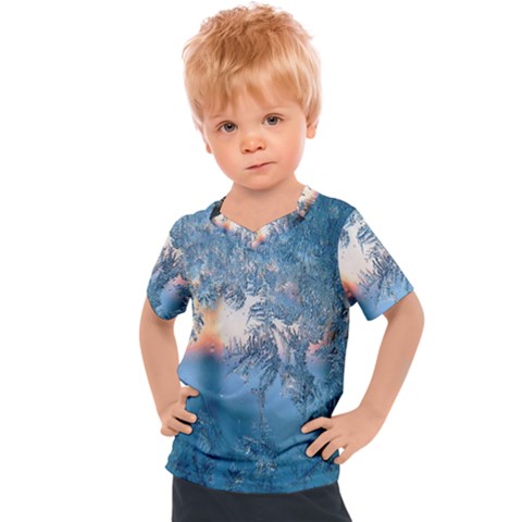 Frost Winter Morning Snow Season White Holiday Kids  Sports Tee by artworkshop