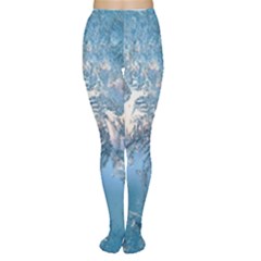 Frost Winter Morning Snow Season White Holiday Tights by artworkshop