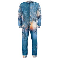 Frost Winter Morning Snow Season White Holiday Onepiece Jumpsuit (men) by artworkshop