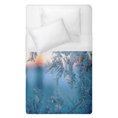 Frost Winter Morning Snow Season White Holiday Duvet Cover (single Size) by artworkshop