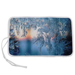 Frost Winter Morning Snow Season White Holiday Pen Storage Case (l) by artworkshop