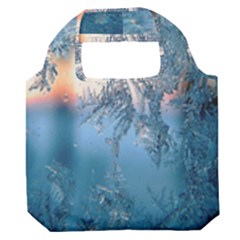 Frost Winter Morning Snow Season White Holiday Premium Foldable Grocery Recycle Bag by artworkshop