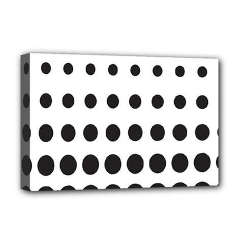 Halftone Pattern Dot Modern Retro Texture Circle Deluxe Canvas 18  X 12  (stretched) by artworkshop