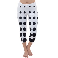 Halftone Pattern Dot Modern Retro Texture Circle Capri Winter Leggings  by artworkshop