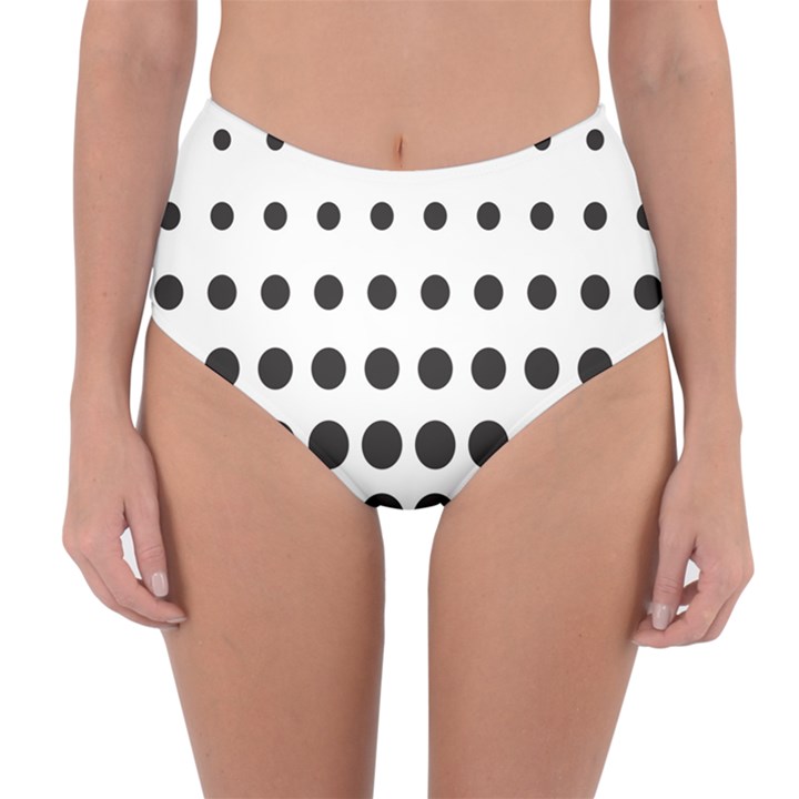 Halftone Pattern Dot Modern Retro Texture Circle Reversible High-Waist Bikini Bottoms