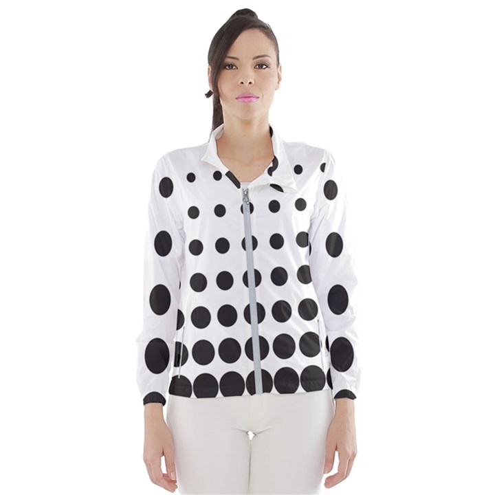 Halftone Pattern Dot Modern Retro Texture Circle Women s Windbreaker