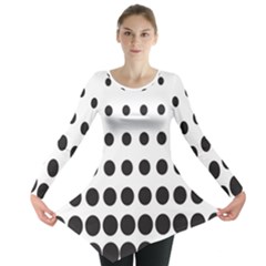 Halftone Pattern Dot Modern Retro Texture Circle Long Sleeve Tunic  by artworkshop