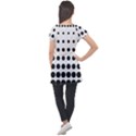 Halftone Pattern Dot Modern Retro Texture Circle Puff Sleeve Tunic Top View2