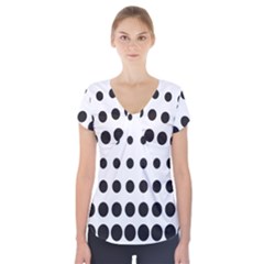 Halftone Pattern Dot Modern Retro Texture Circle Short Sleeve Front Detail Top by artworkshop