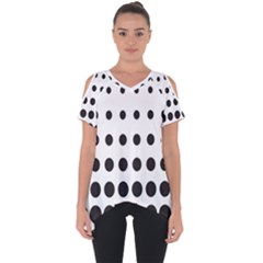 Halftone Pattern Dot Modern Retro Texture Circle Cut Out Side Drop Tee by artworkshop