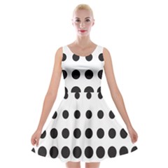 Halftone Pattern Dot Modern Retro Texture Circle Velvet Skater Dress by artworkshop