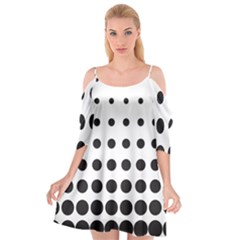 Halftone Pattern Dot Modern Retro Texture Circle Cutout Spaghetti Strap Chiffon Dress by artworkshop