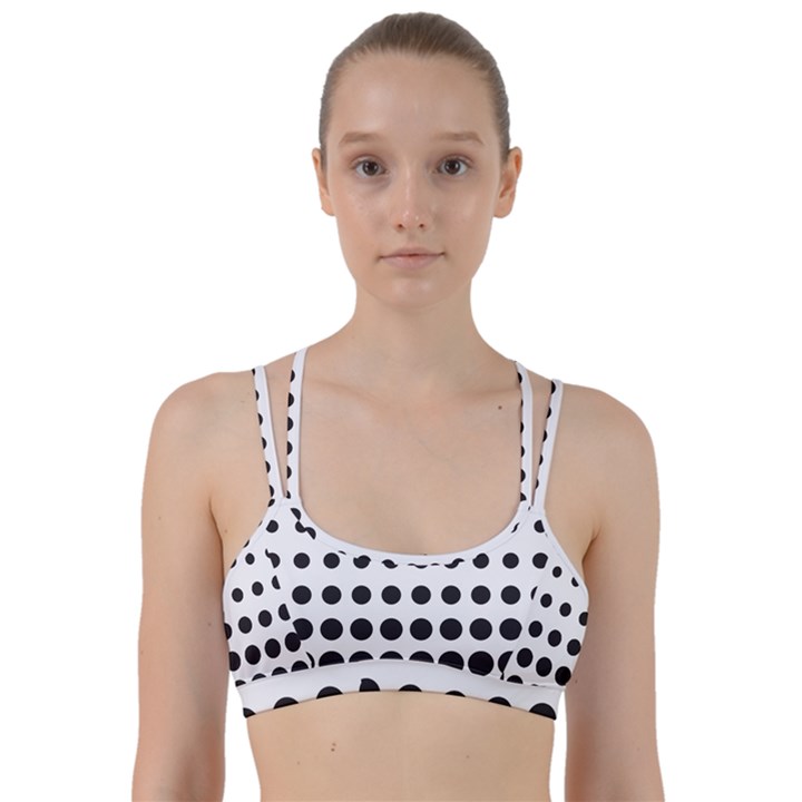 Halftone Pattern Dot Modern Retro Texture Circle Line Them Up Sports Bra