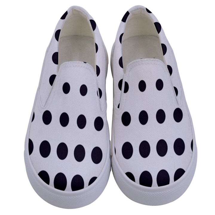 Halftone Pattern Dot Modern Retro Texture Circle Kids  Canvas Slip Ons