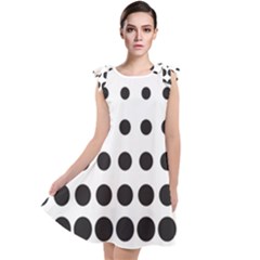 Halftone Pattern Dot Modern Retro Texture Circle Tie Up Tunic Dress by artworkshop