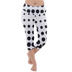 Halftone Pattern Dot Modern Retro Texture Circle Lightweight Velour Capri Yoga Leggings by artworkshop