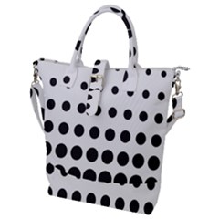 Halftone Pattern Dot Modern Retro Texture Circle Buckle Top Tote Bag by artworkshop