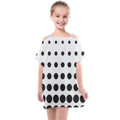 Halftone Pattern Dot Modern Retro Texture Circle Kids  One Piece Chiffon Dress by artworkshop