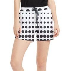 Halftone Pattern Dot Modern Retro Texture Circle Women s Runner Shorts by artworkshop