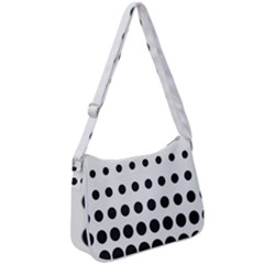 Halftone Pattern Dot Modern Retro Texture Circle Zip Up Shoulder Bag by artworkshop