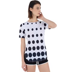 Halftone Pattern Dot Modern Retro Texture Circle Perpetual Short Sleeve T-shirt by artworkshop