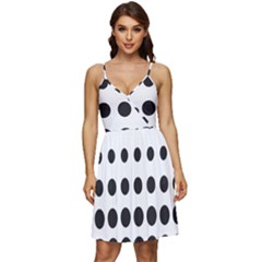 Halftone Pattern Dot Modern Retro Texture Circle V-neck Pocket Summer Dress  by artworkshop