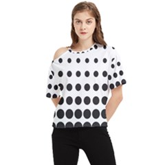 Halftone Pattern Dot Modern Retro Texture Circle One Shoulder Cut Out Tee by artworkshop