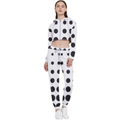 Halftone Pattern Dot Modern Retro Texture Circle Cropped Zip Up Lounge Set by artworkshop