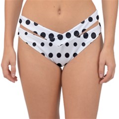 Halftone Pattern Dot Modern Retro Texture Circle Double Strap Halter Bikini Bottom