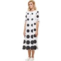 Halftone Pattern Dot Modern Retro Texture Circle Bow Sleeve Chiffon Midi Dress View2