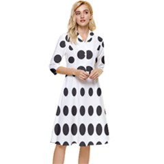 Halftone Pattern Dot Modern Retro Texture Circle Classy Knee Length Dress by artworkshop