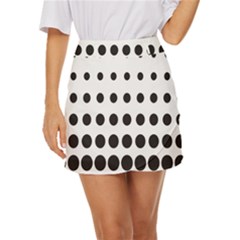 Halftone Pattern Dot Modern Retro Texture Circle Mini Front Wrap Skirt by artworkshop