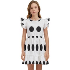 Halftone Pattern Dot Modern Retro Texture Circle Kids  Winged Sleeve Dress by artworkshop