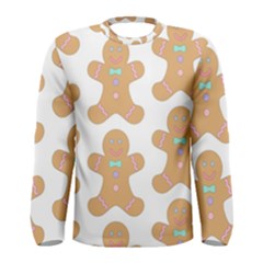 Happy Birthday Pattern Christmas Biscuits Pastries Men s Long Sleeve Tee by artworkshop