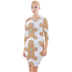 Happy Birthday Pattern Christmas Biscuits Pastries Quarter Sleeve Hood Bodycon Dress by artworkshop