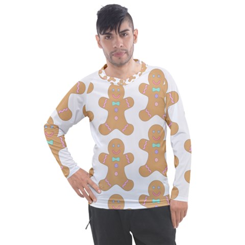 Happy Birthday Pattern Christmas Biscuits Pastries Men s Pique Long Sleeve Tee by artworkshop