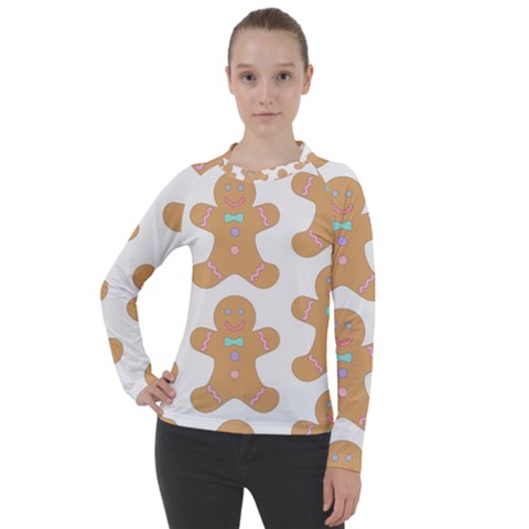 Happy Birthday Pattern Christmas Biscuits Pastries Women s Pique Long Sleeve Tee by artworkshop