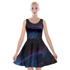 Abstract Painting Feathers Beautiful Velvet Skater Dress