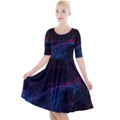 Abstract Painting Feathers Beautiful Quarter Sleeve A-line Dress by artworkshop