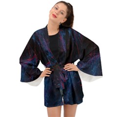 Abstract Painting Feathers Beautiful Long Sleeve Kimono