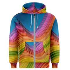  Rainbow Pattern Lines Men s Zipper Hoodie by artworkshop