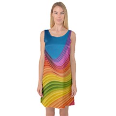  Rainbow Pattern Lines Sleeveless Satin Nightdress by artworkshop