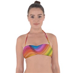  Rainbow Pattern Lines Halter Bandeau Bikini Top by artworkshop