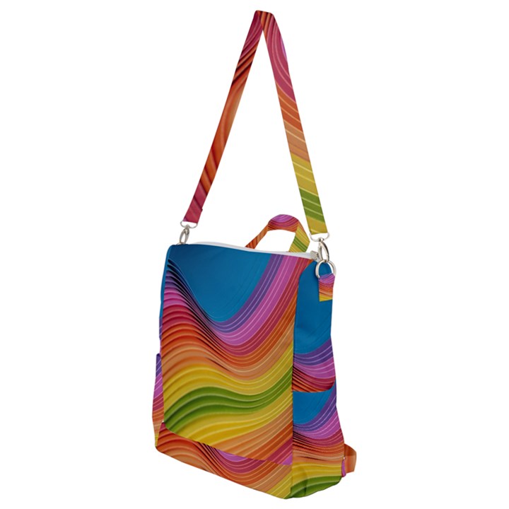  Rainbow Pattern Lines Crossbody Backpack