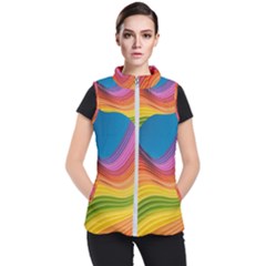  Rainbow Pattern Lines Women s Puffer Vest by artworkshop