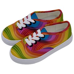  Rainbow Pattern Lines Kids  Classic Low Top Sneakers by artworkshop