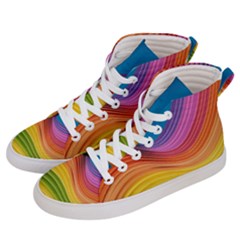  Rainbow Pattern Lines Men s Hi-top Skate Sneakers by artworkshop