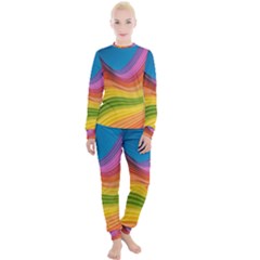  Rainbow Pattern Lines Women s Lounge Set by artworkshop