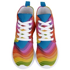  Rainbow Pattern Lines Women s Lightweight High Top Sneakers by artworkshop